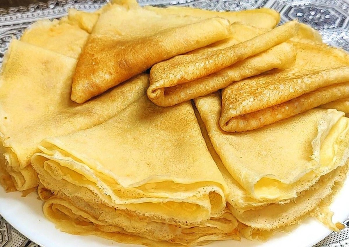 Заварные блинчики на молоке с кипятком