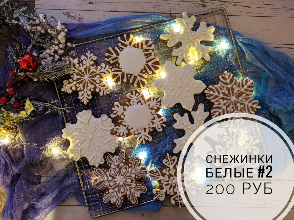 Декор торта снежинки