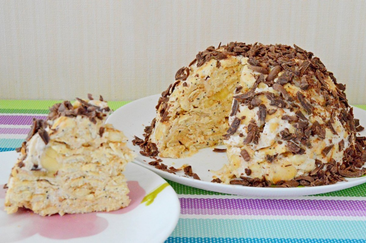 Торт с печеньем и сгущенкой