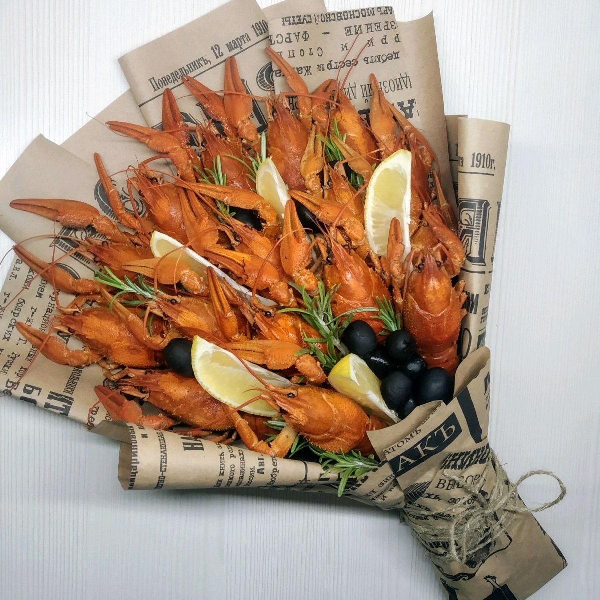 Букеты корзинки из морепродуктов