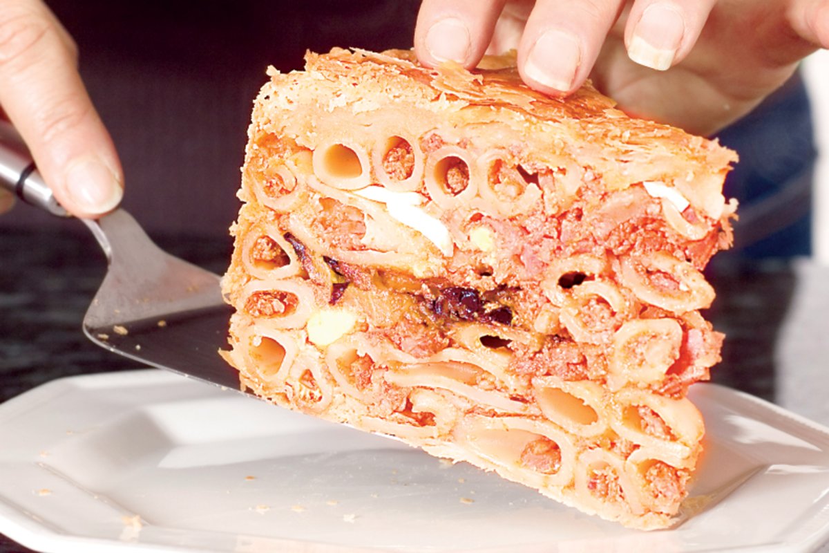 Пирог с макаронами