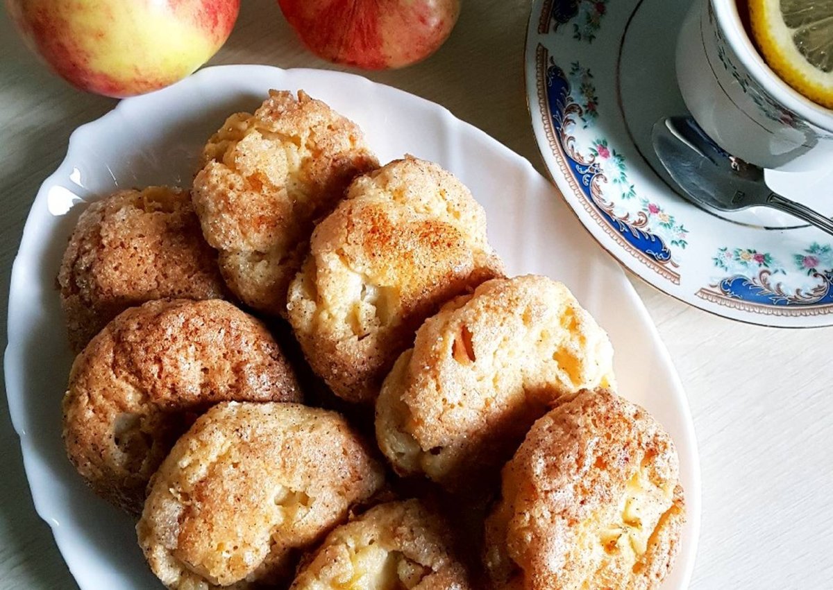 Творожное печенье с яблоками