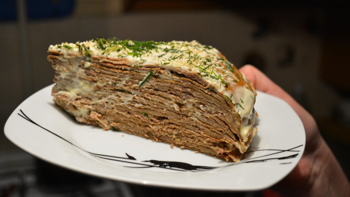 Печёночный торт из куриной печени