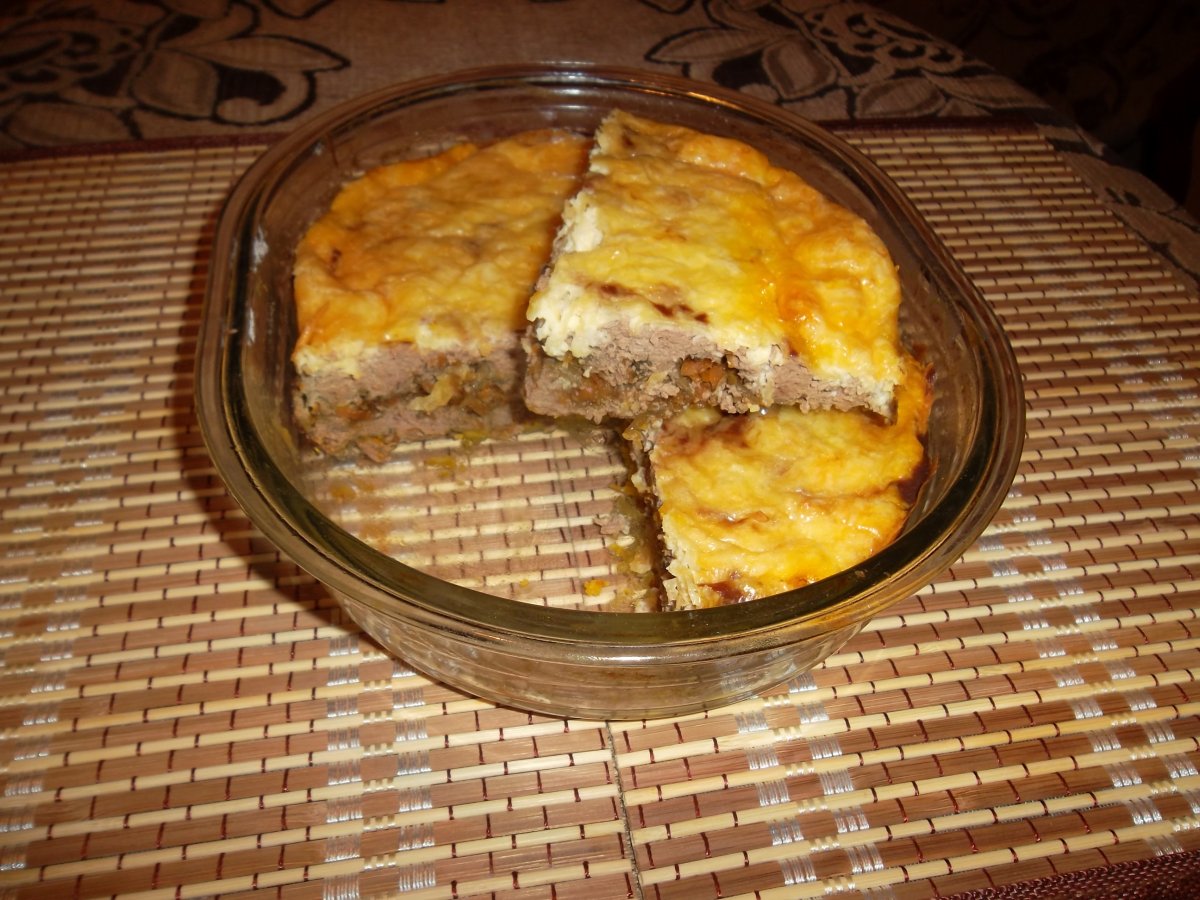 Заливной пирог с печенью куриной