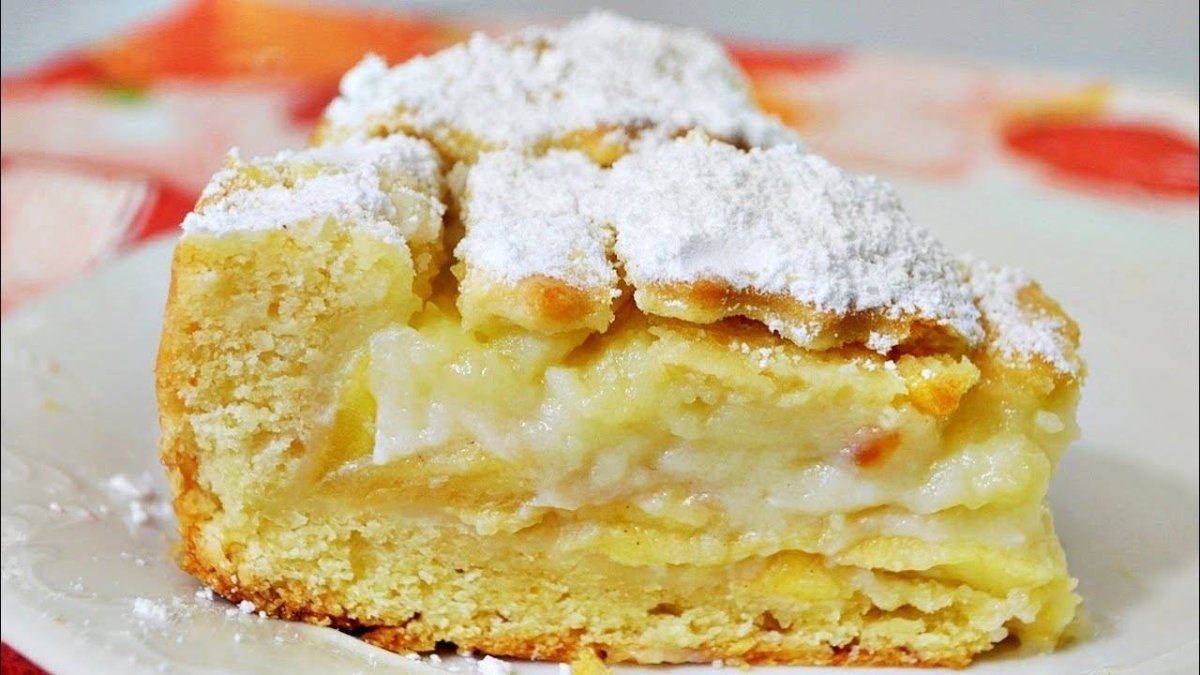 Яблочный торт с заварным кремом