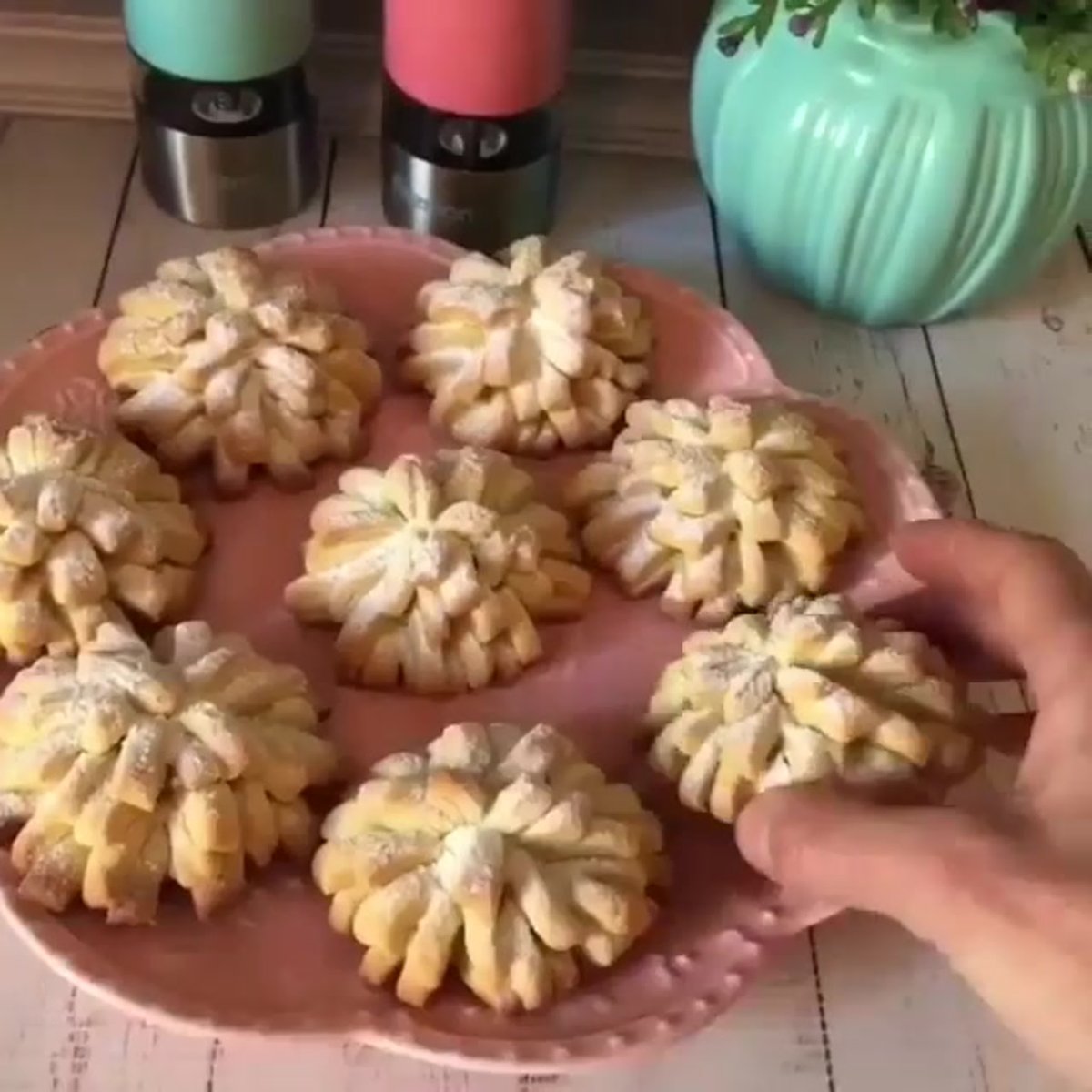 Печенье Хризантема через мясорубку