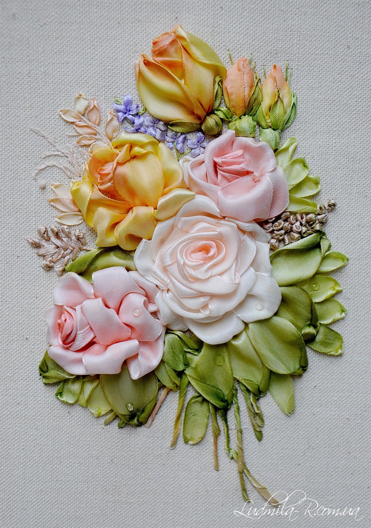 Ribbon Embroidery вышивка лентами