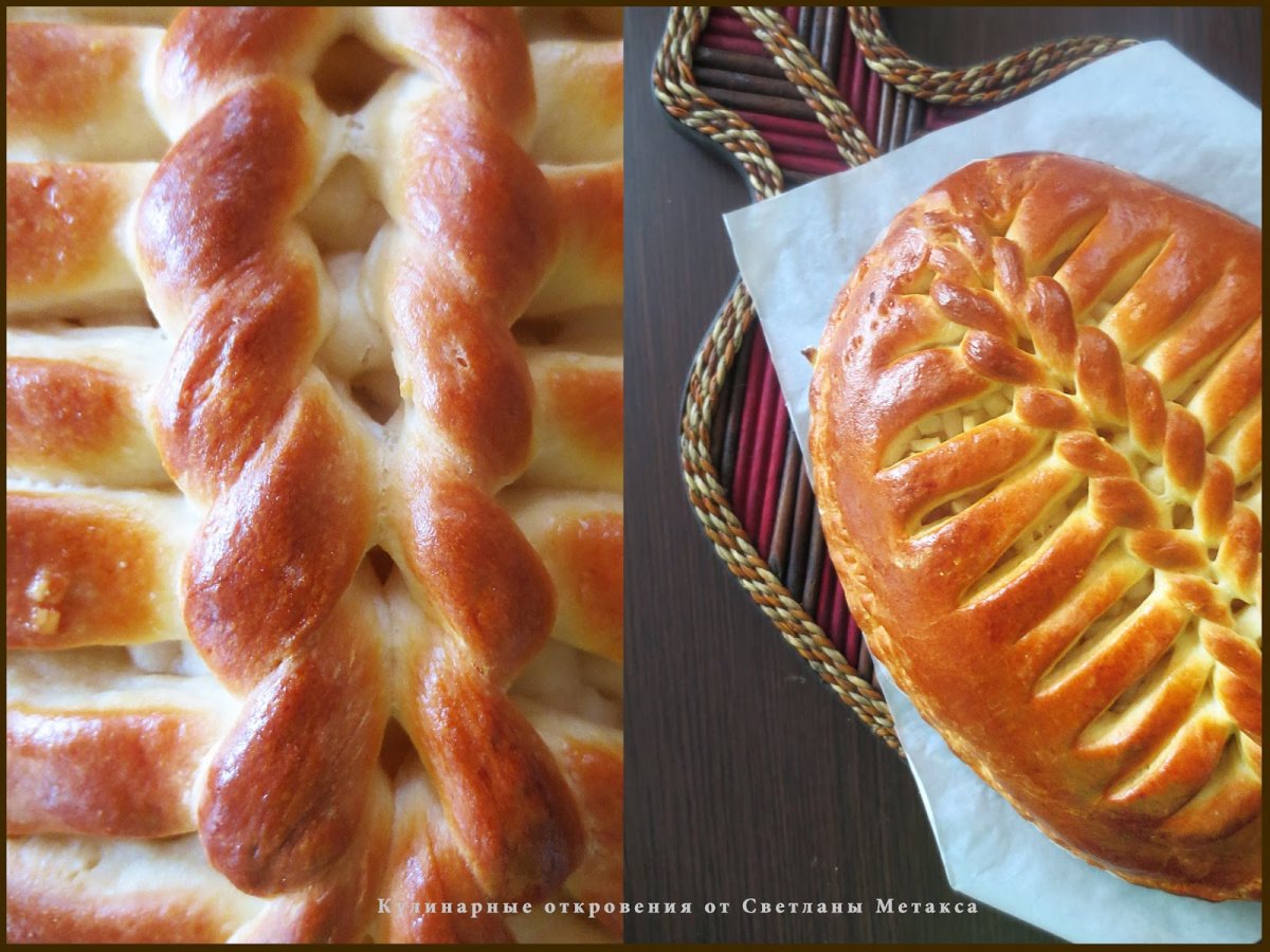 Украшение пирогов косичкой