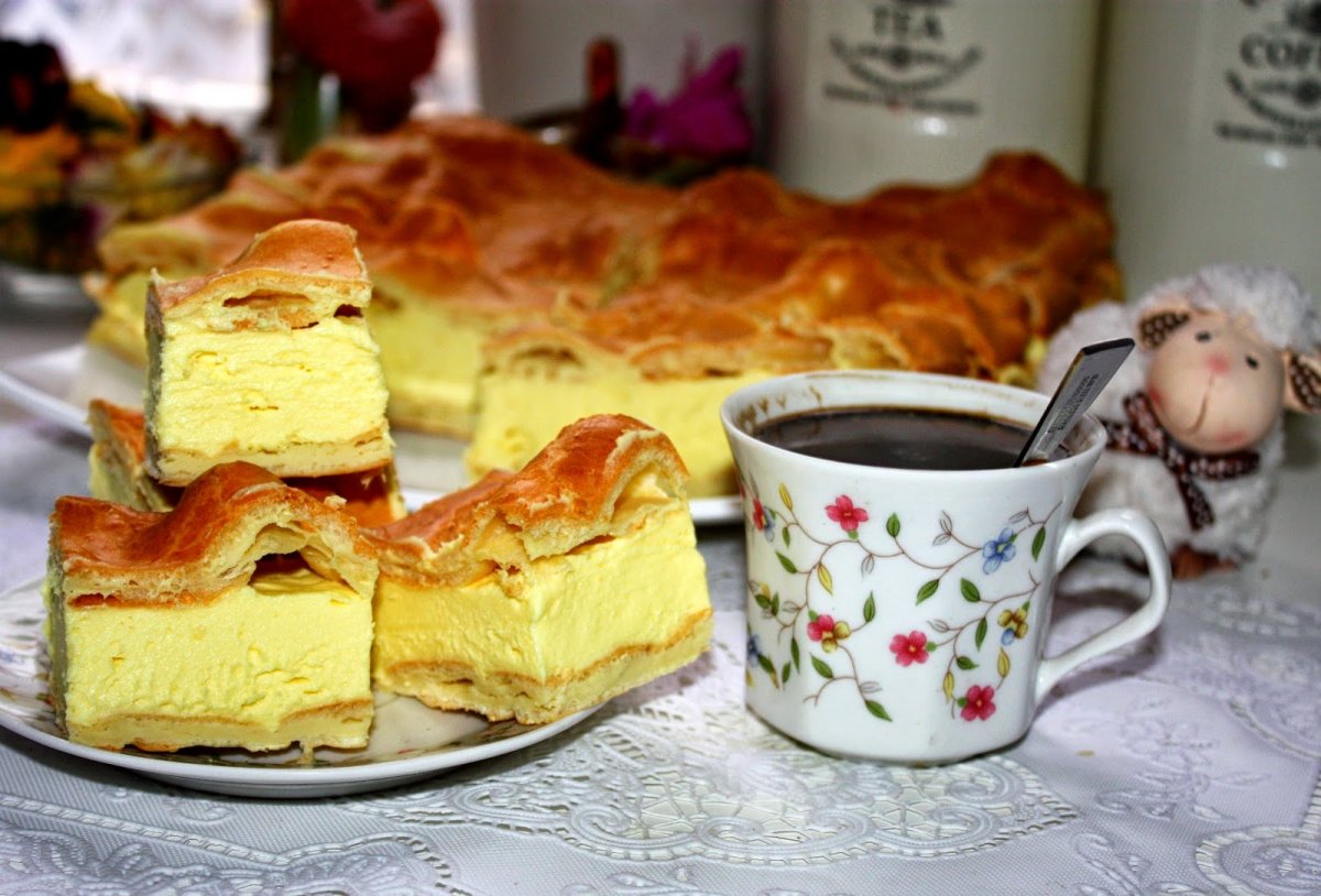 Творожный пирог с фруктами