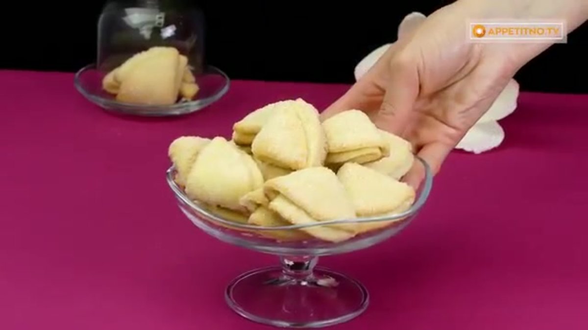 Печенье ушки из творога