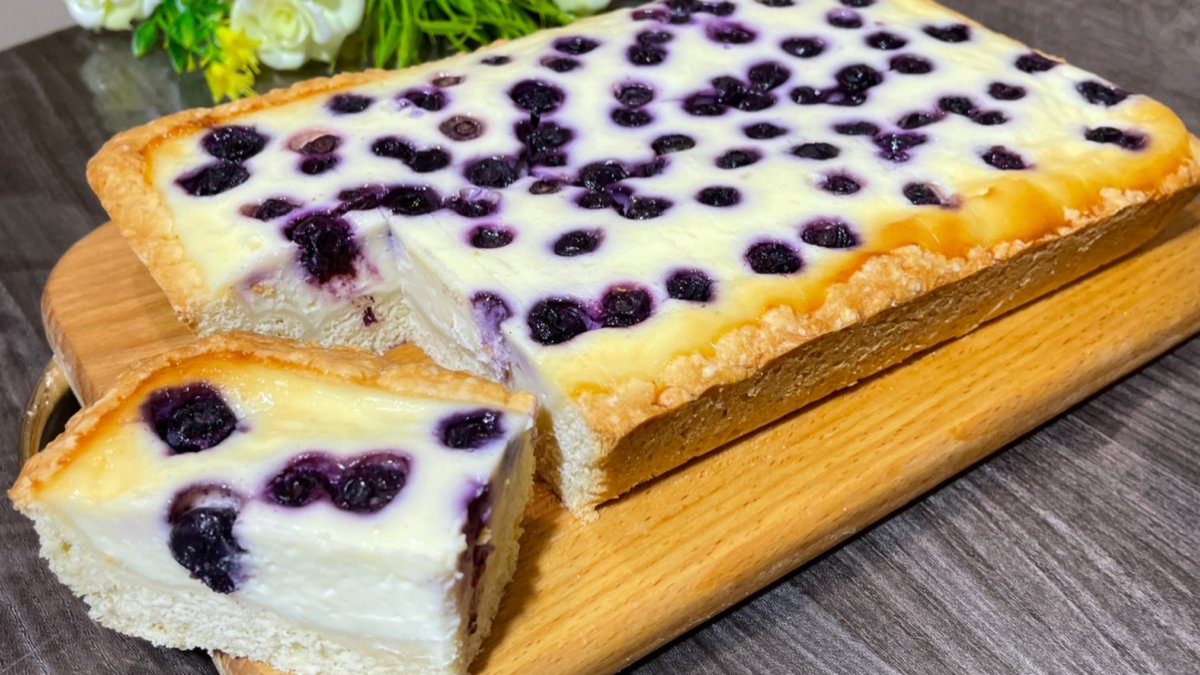 Песочный пирог заливной