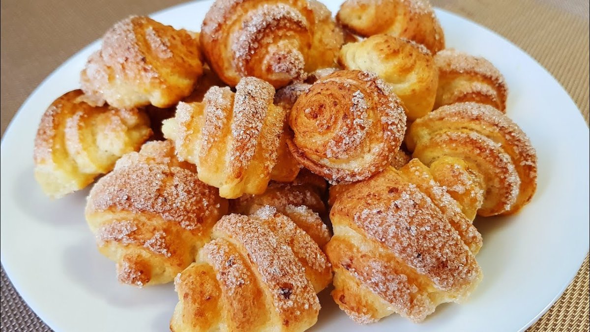 Слоеное творожное печенье