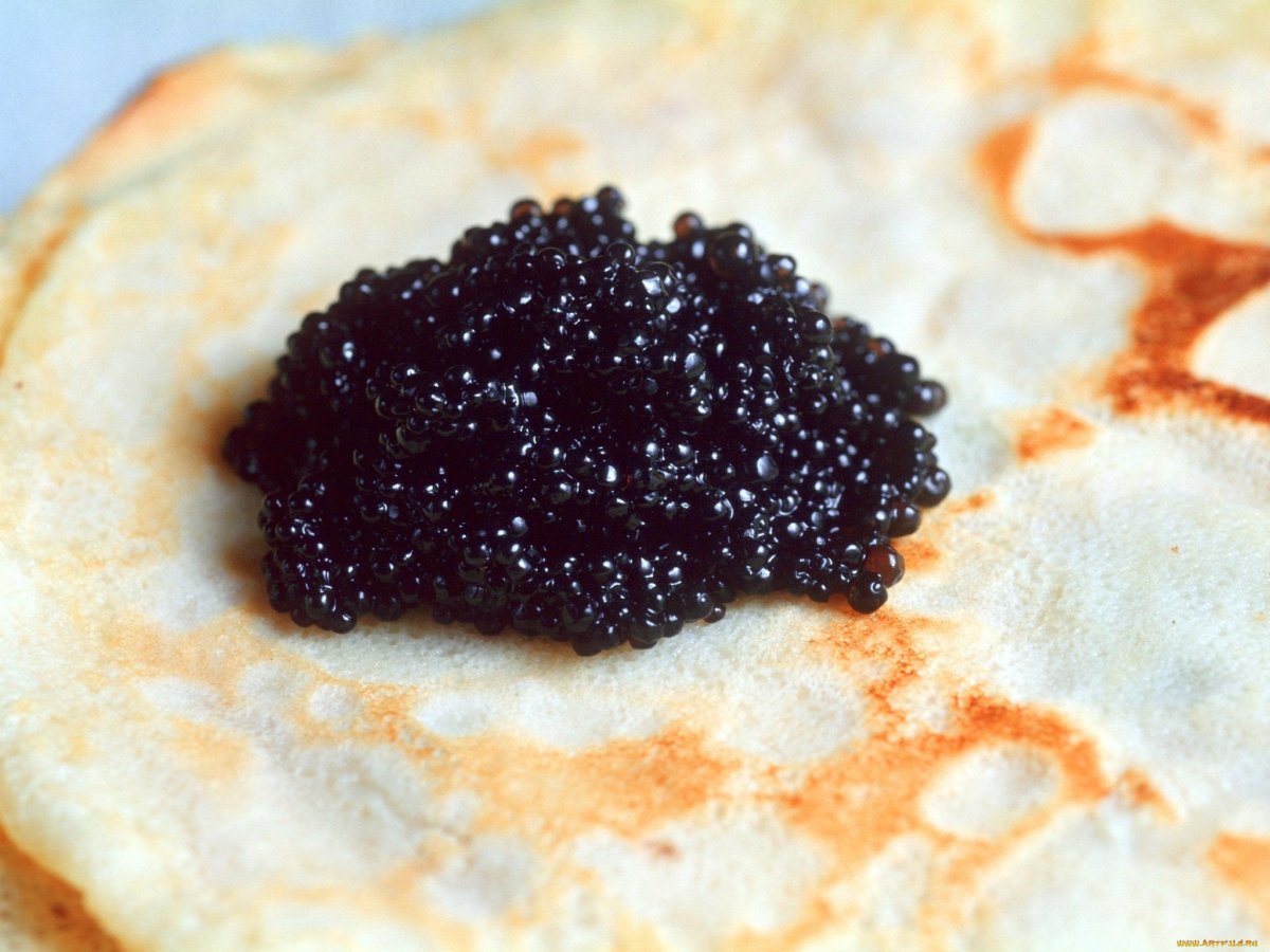 Блины с черной икрой