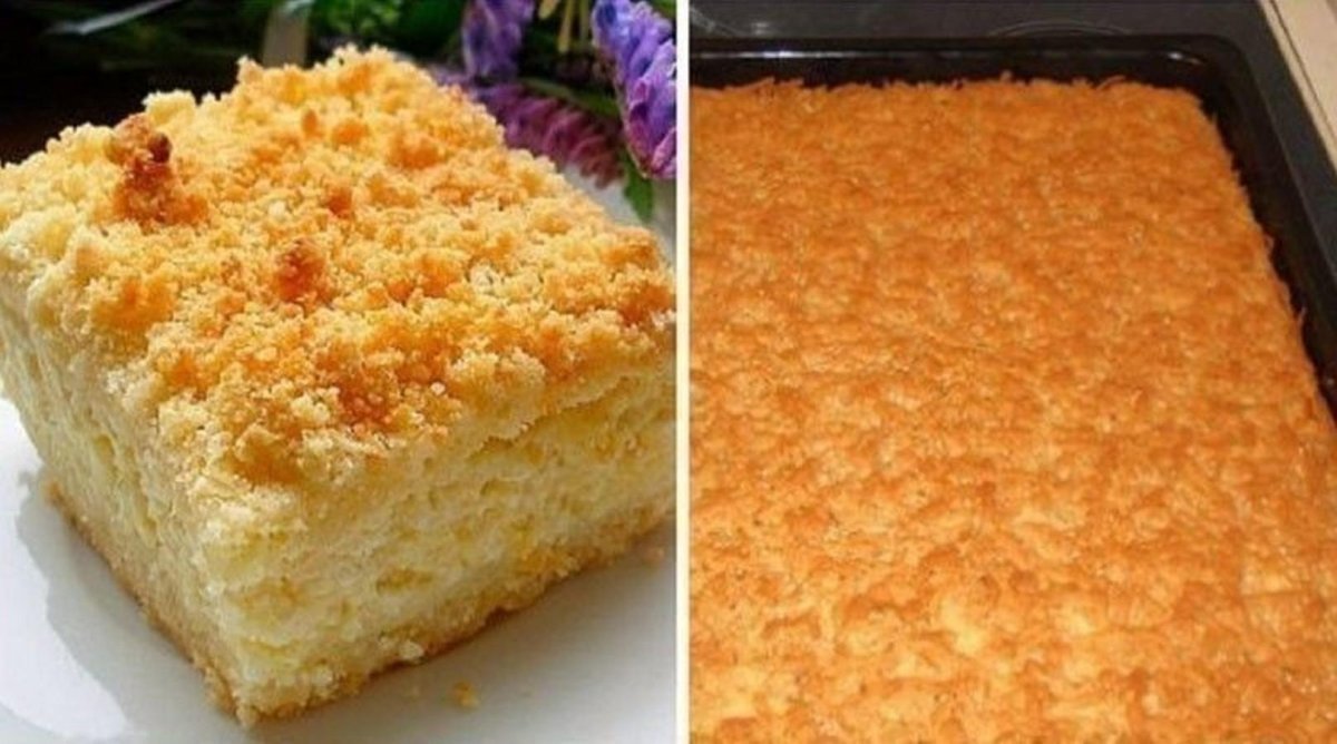 Тёртый пирог с творогом