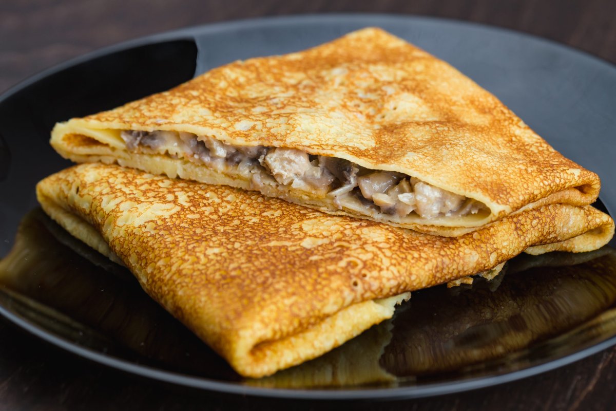 Блинчики с курицей и грибами