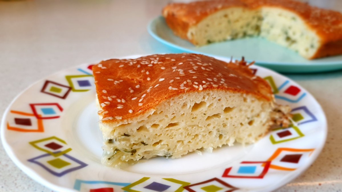 Заливной капустный пирог из йогурта