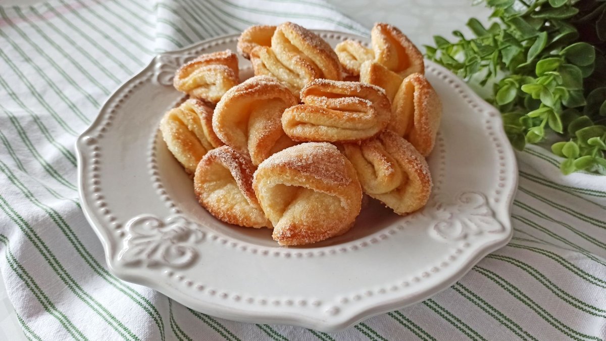 Творожное печенье ракушки с сахаром