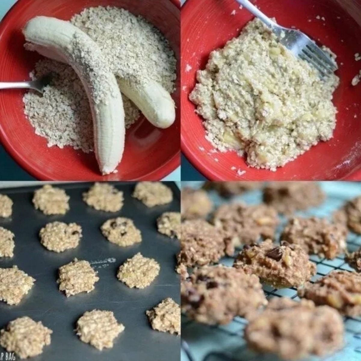 Печенье из банана и овсяных хлопьев
