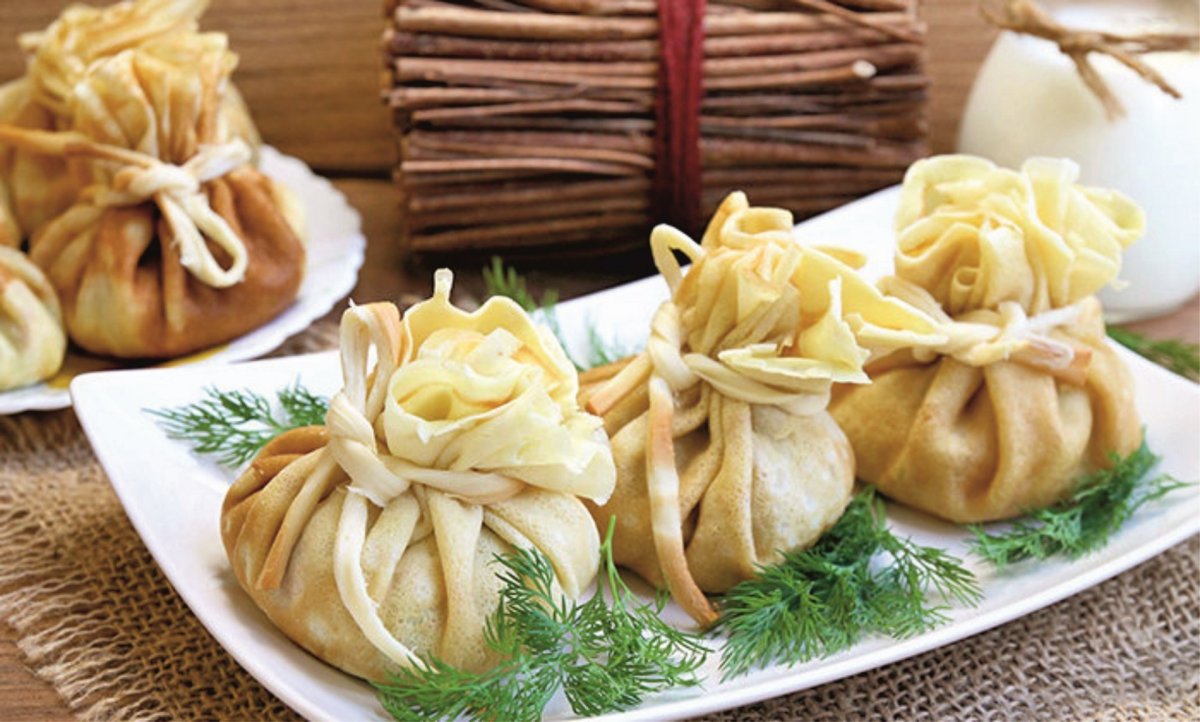 Блинчики мешочки с начинкой