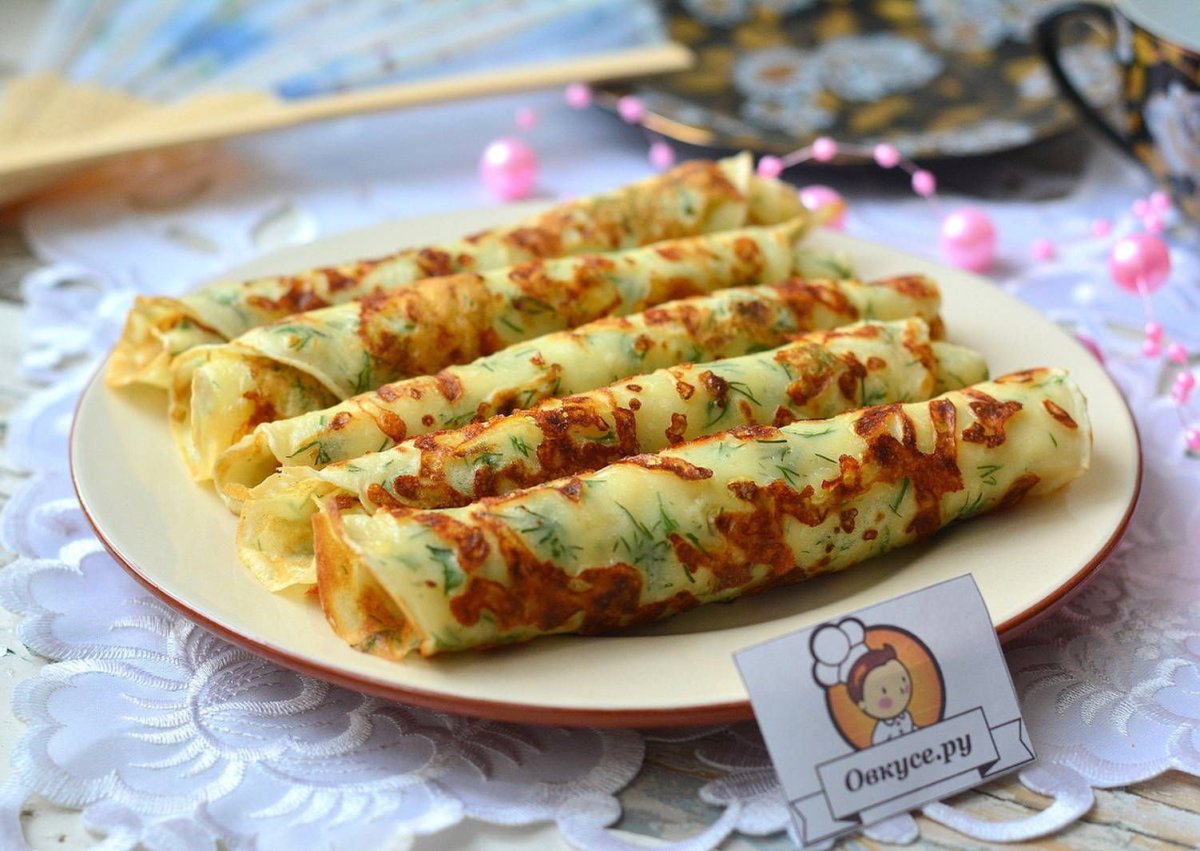 Блинчики с сыром и зеленью