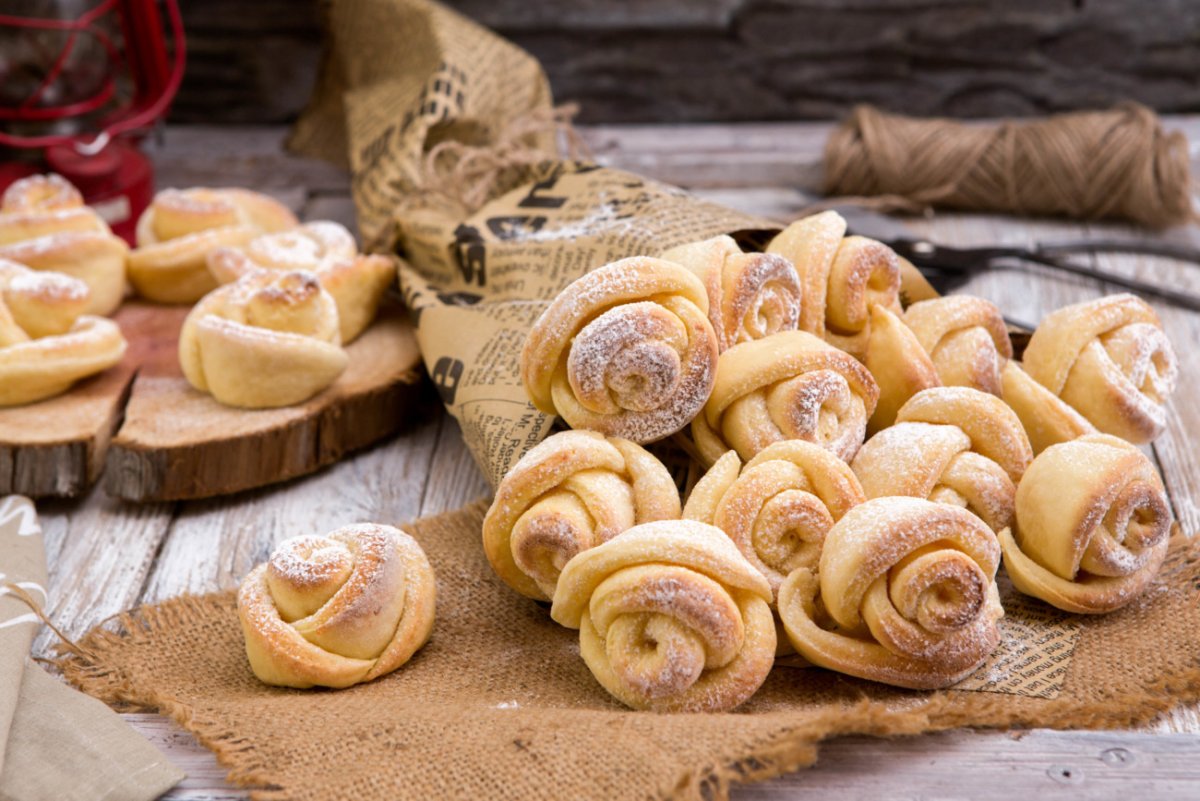 Печенье розочки с грецким орехом