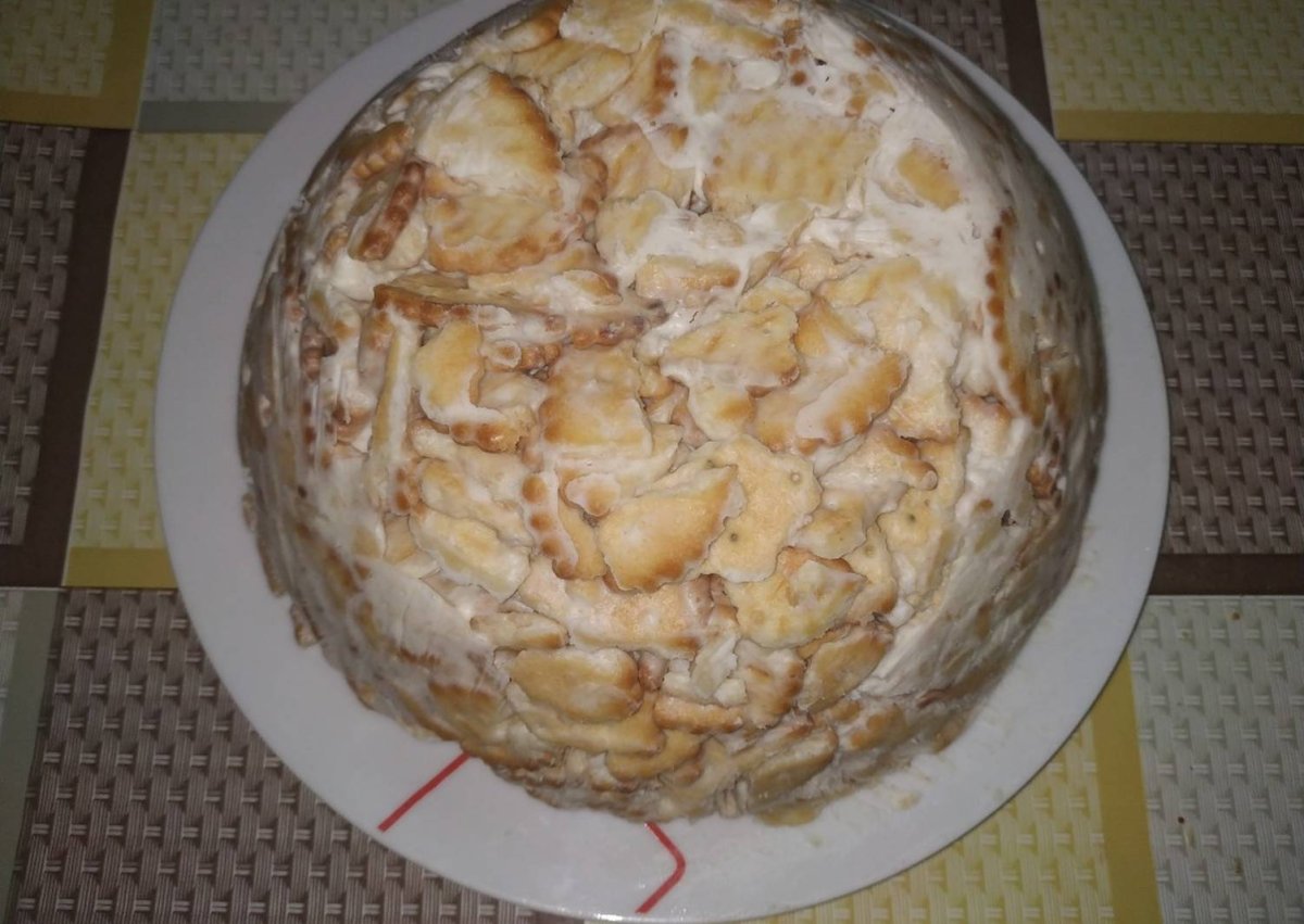 Тортик из печенья банана и сметаны