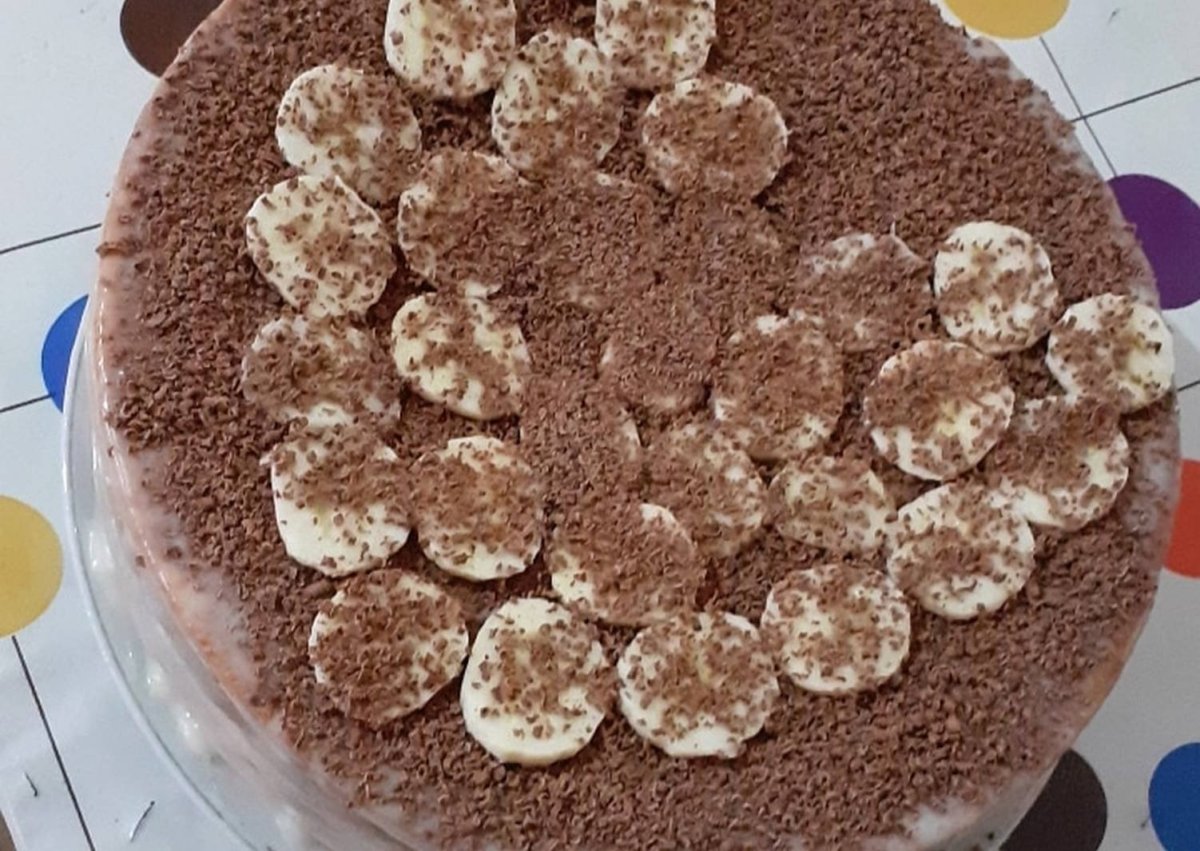 Банановый торт с киви
