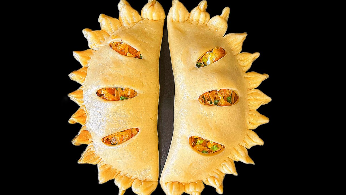 Пирог подсолнух с мясом