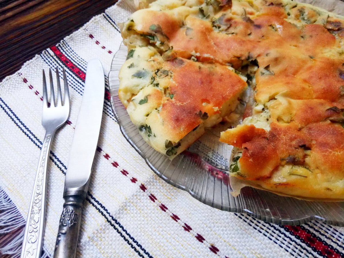 Черничный заливной пирог