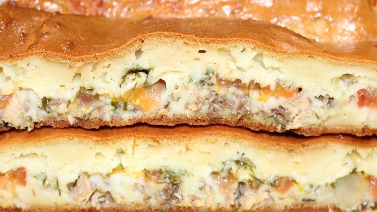 Заливной пирог с яблоками