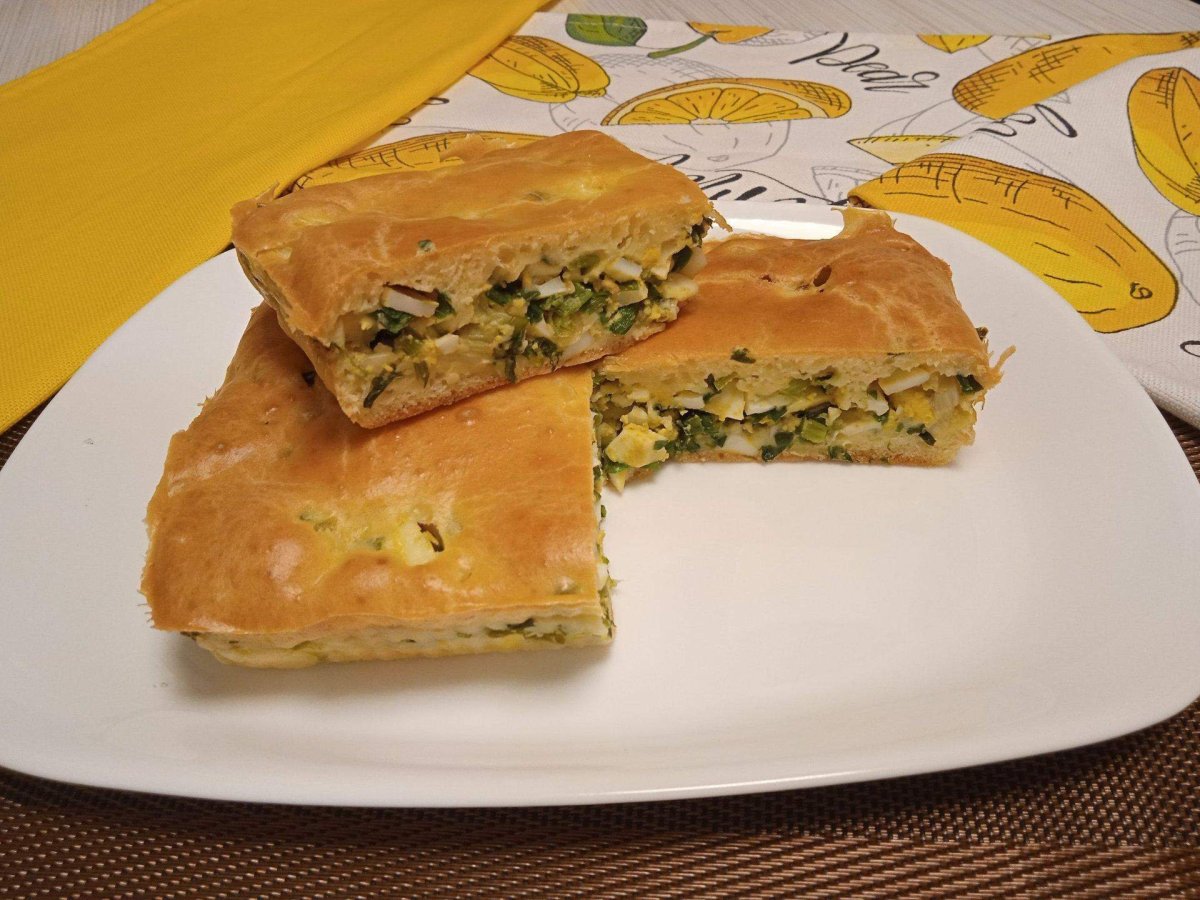 Заливной пирог с яйцом в духовке