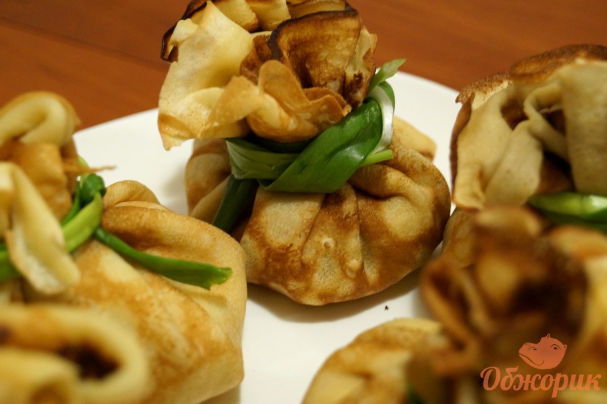 Блины с грибами и сыром