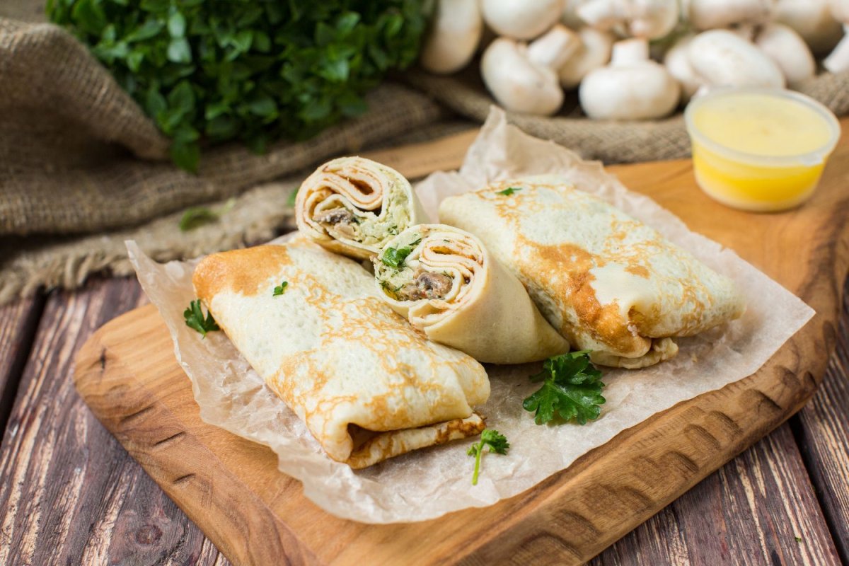 Блинчики с грибной икрой