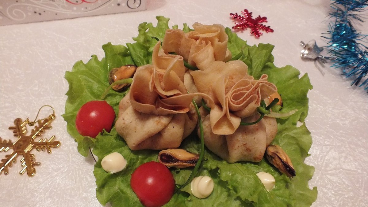 Блинчики мешочки с начинкой