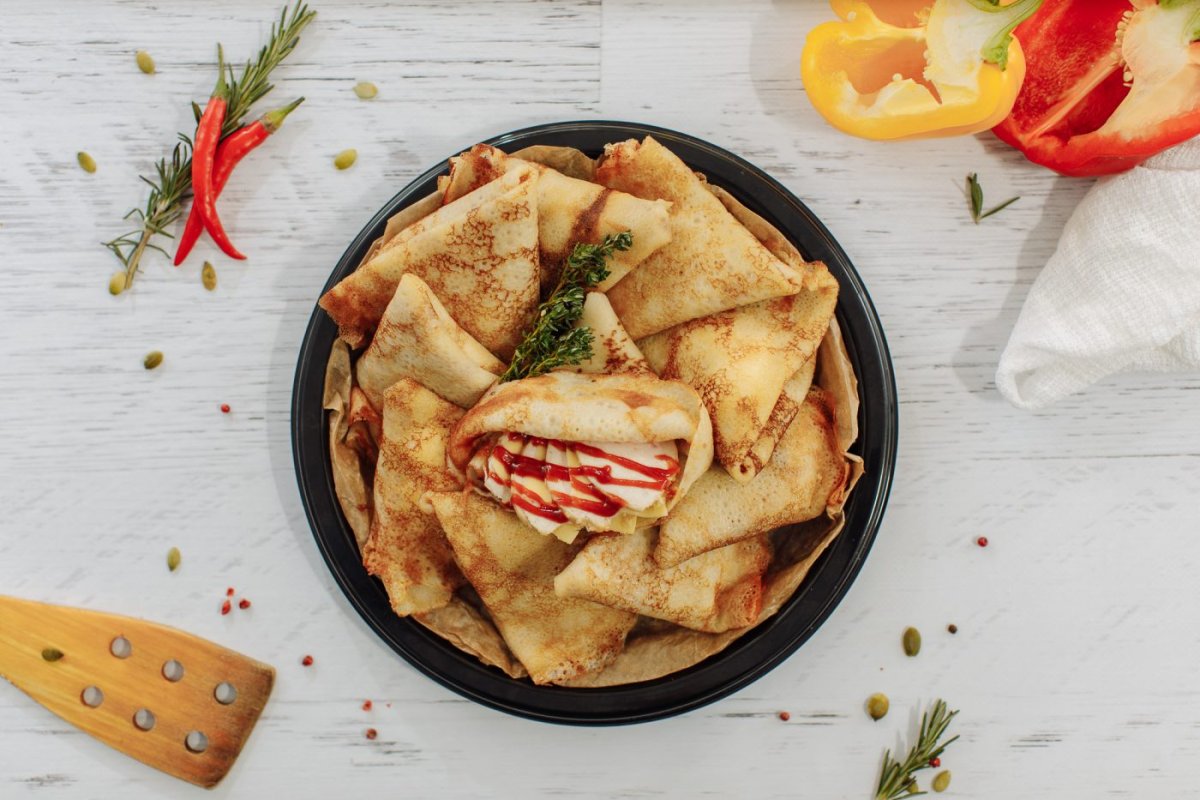 Блины трубочки с мясом