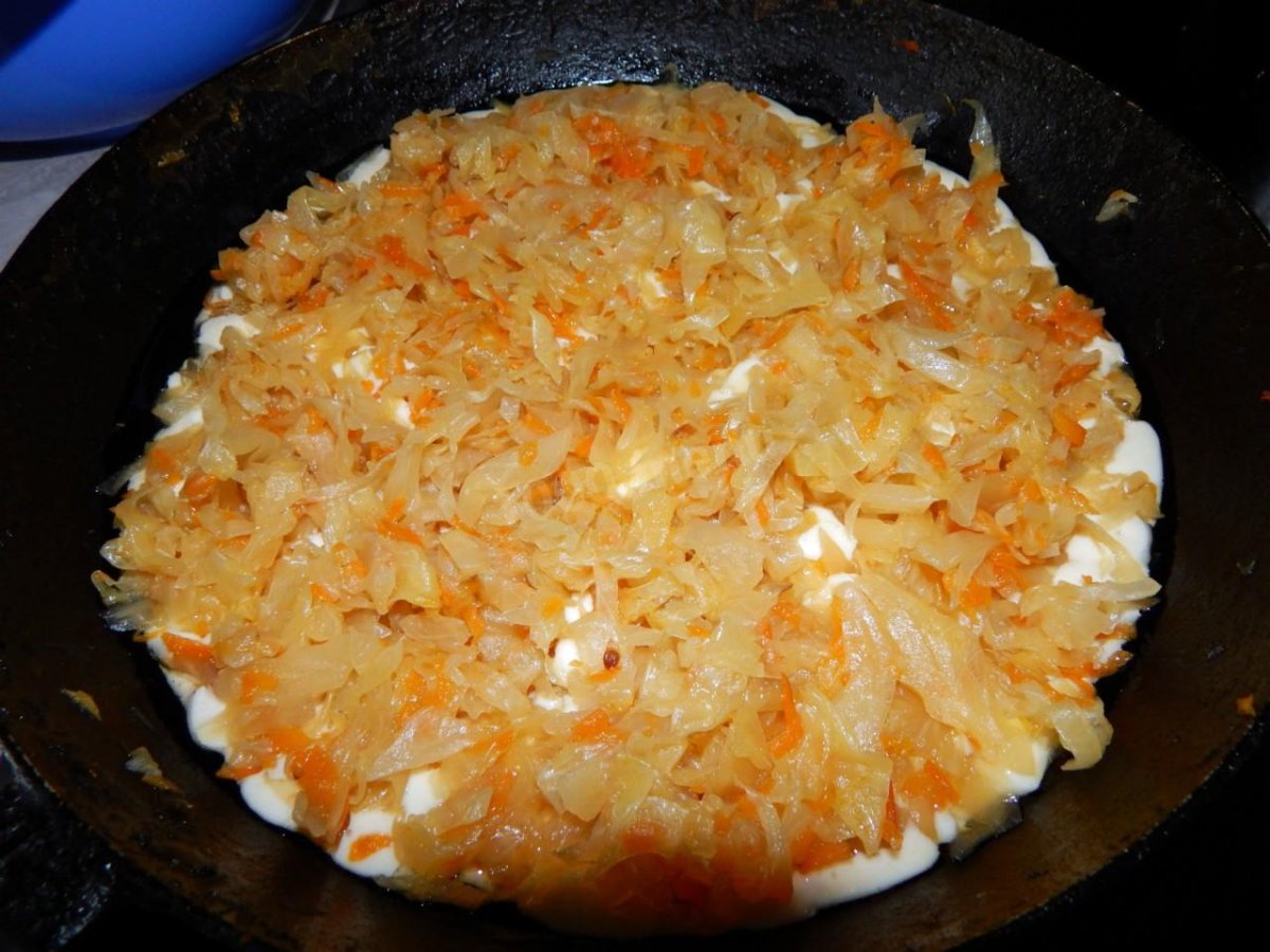 Рыбный пирог с капустой