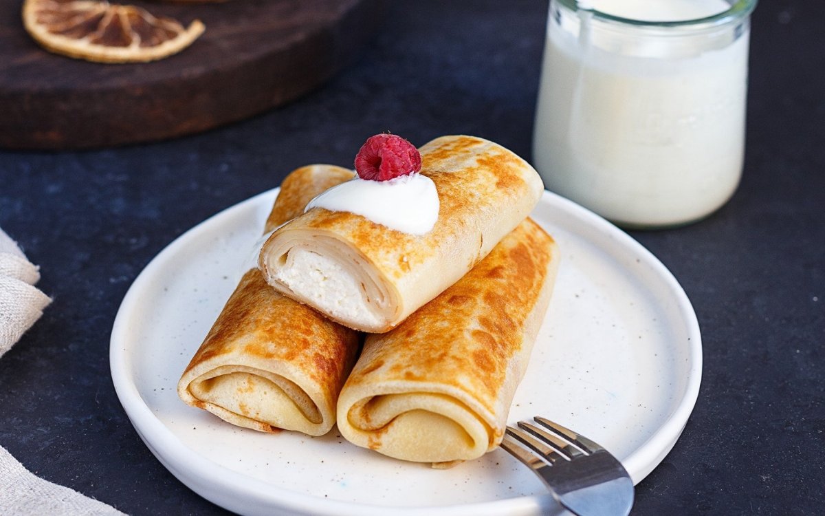 Блинчики с сыром и зеленью