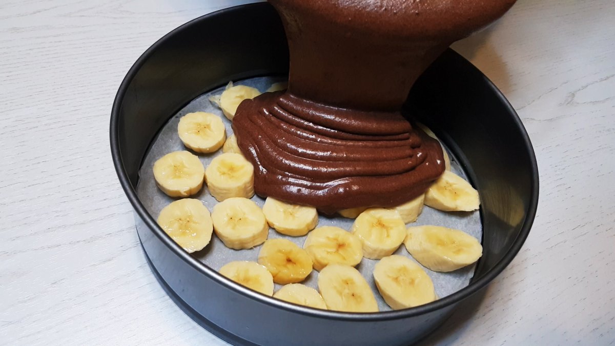 Открытый пирог с бананом