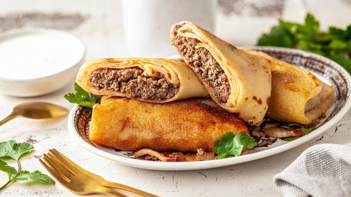Блинчики фаршированные мясом