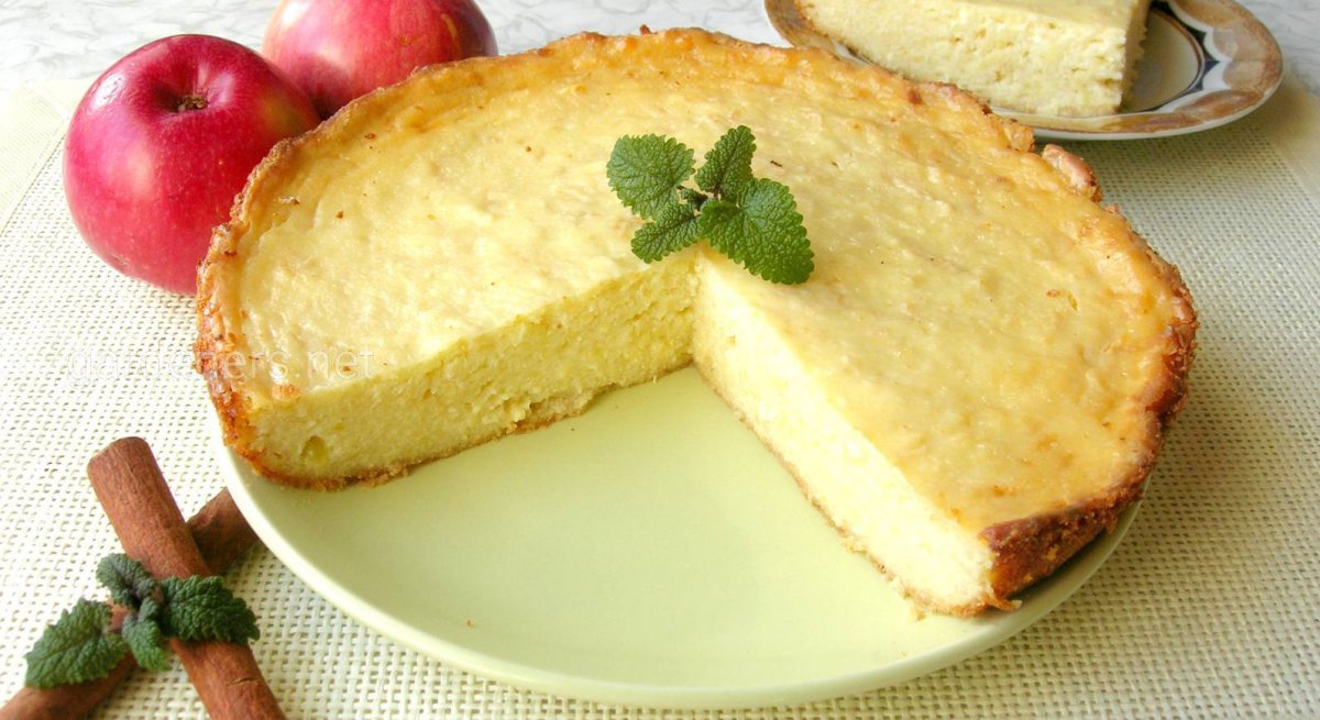 Творожная запеканка с яблоками