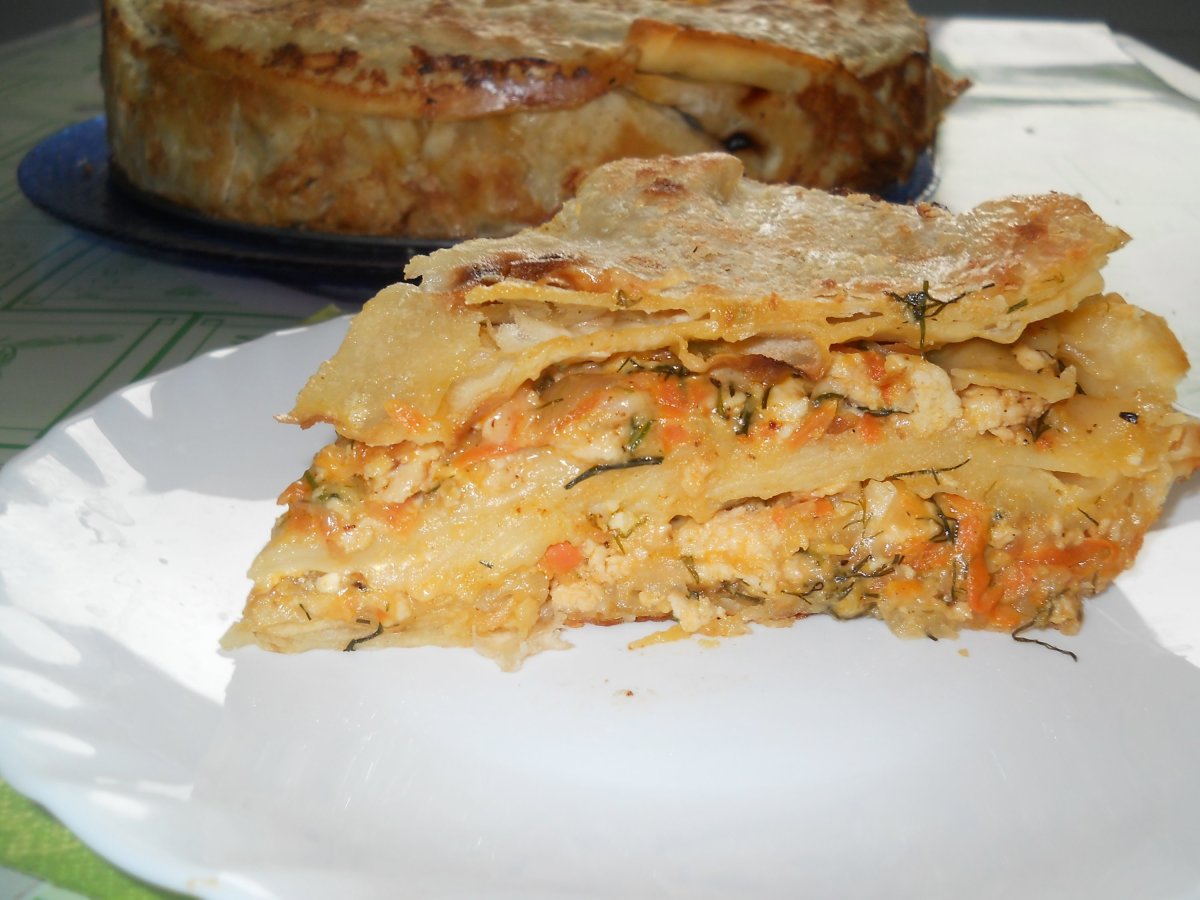 Мясной пирог из лаваша