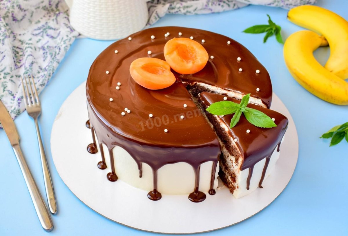 Банановый пирог с какао