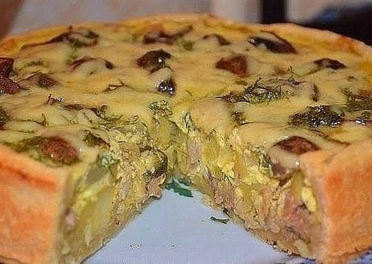 Пирог с курицей и картошкой