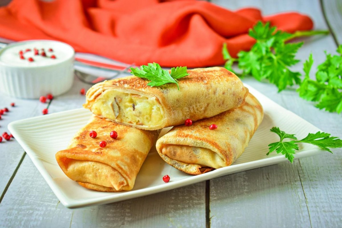 Блинчики с фруктовой начинкой