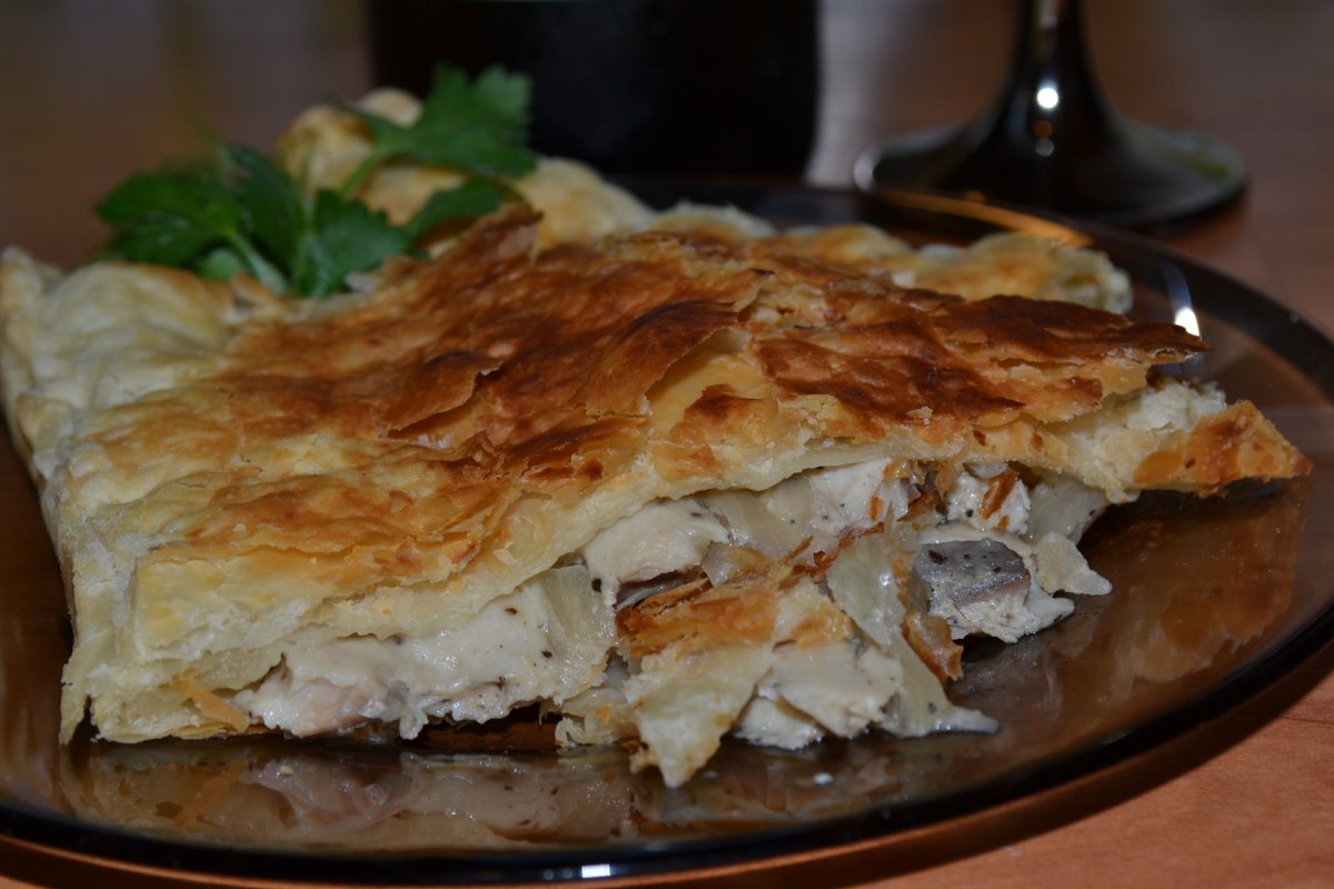 Заливной пирог с картошкой