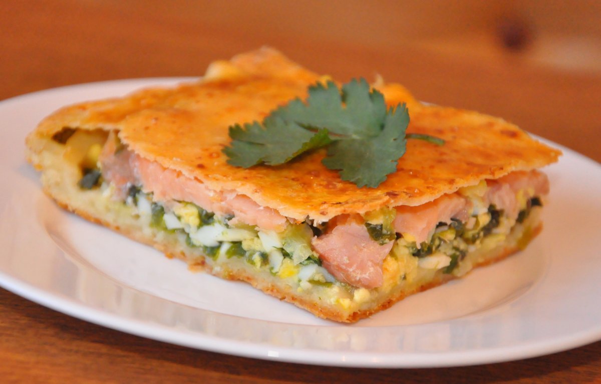 Рыбный пирог с рисом
