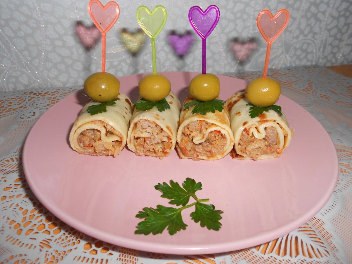 Мини блинчики с начинкой