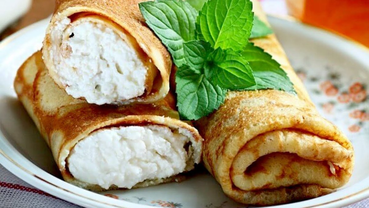 Блины с творогом