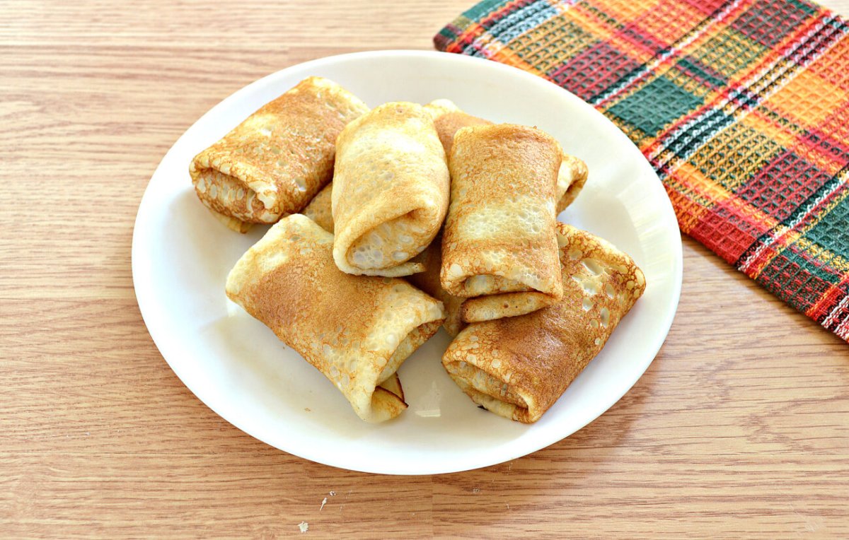Блины с творогом и бананом