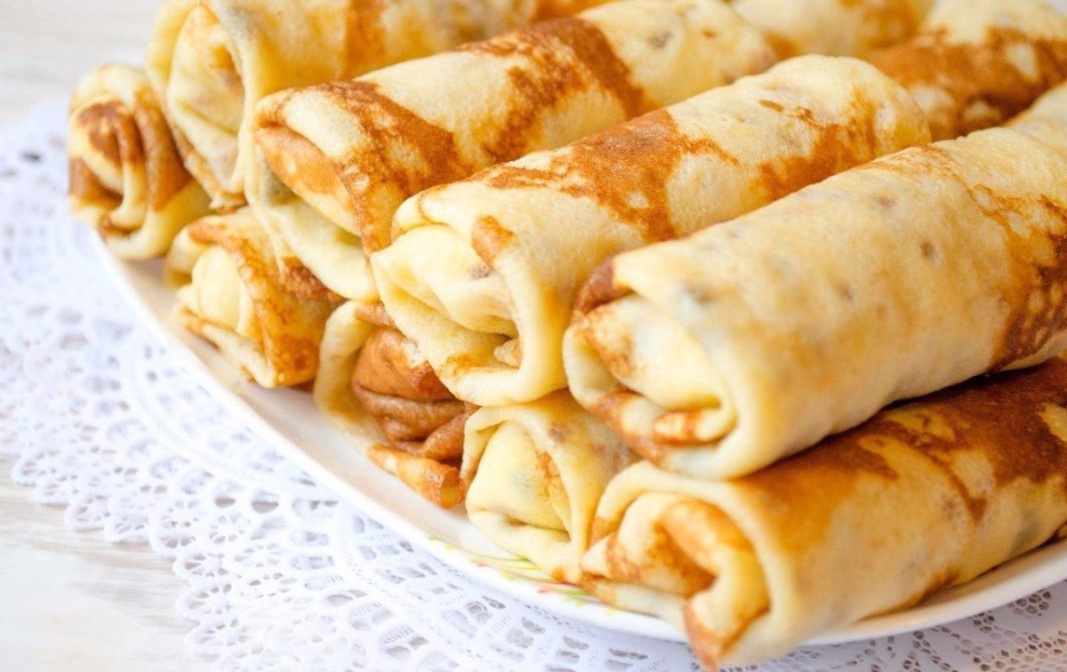 Блинчики с творогом и вареньем
